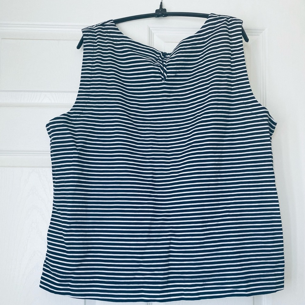 Black and White Linen Striped Tank Top